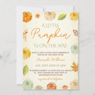 Little Pumpkin Fall Neutral Baby Shower Invitation