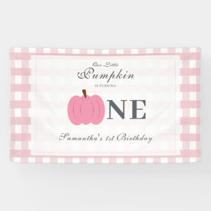 Little Pumpkin Fall Pastel Pink First Birthday  Banner