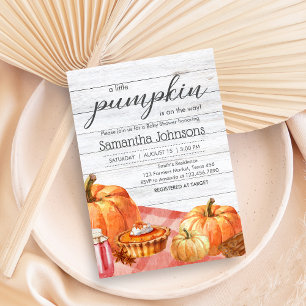 Little Pumpkin Fall Picnic Baby Shower Invitation