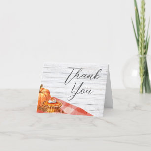 Little Pumpkin Fall Picnic Baby Shower Thank You Card