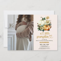 Little pumpkin fall watercolor floral baby shower