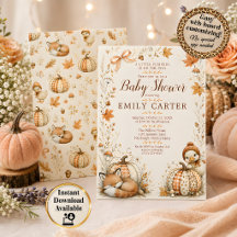 Little Pumpkin Fall Woodland Baby Shower
