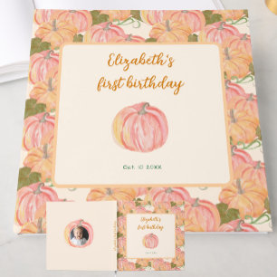 Little Pumpkin First Birthday Custom Photo Guest Book