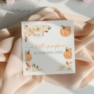 Little Pumpkin First Birthday Napkin