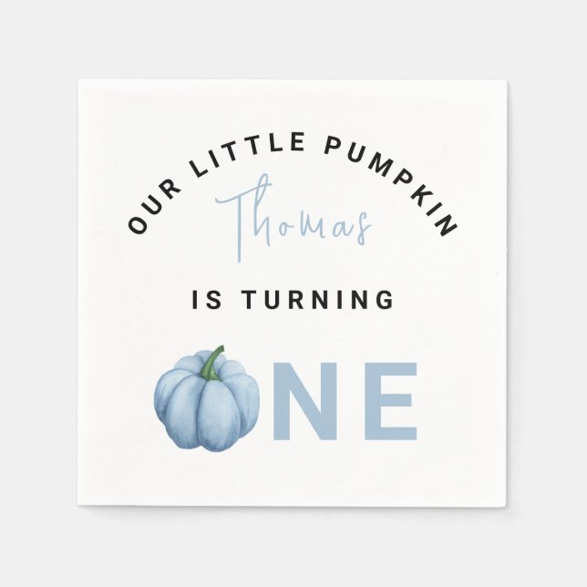 Little Pumpkin first Birthday Party  Napkin (Front)