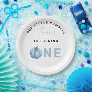 Little Pumpkin first Birthday Party Paper Plate