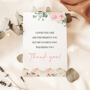 Little Pumpkin First Birthday Party Thank You Card