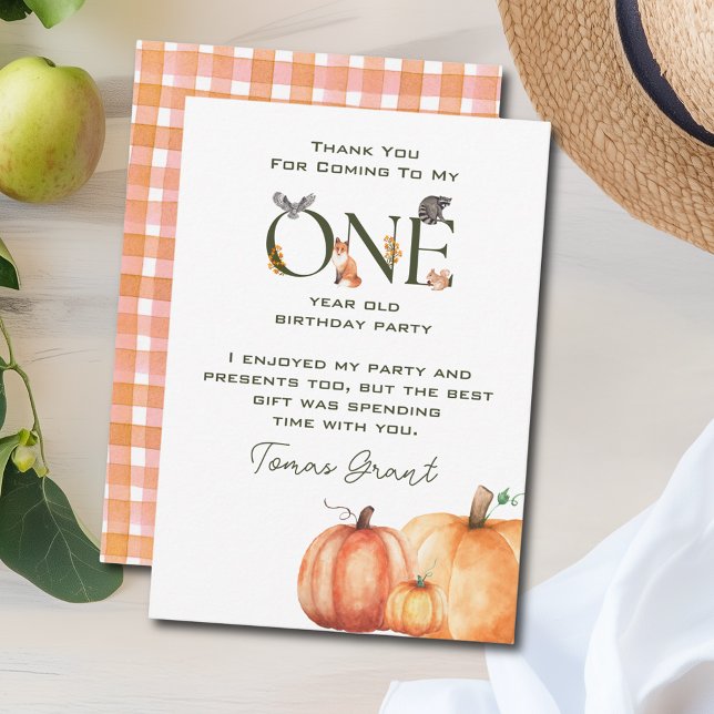 Little Pumpkin First Birthday Thank You Card (Little Pumpkin First Birthday Thank You Card
)