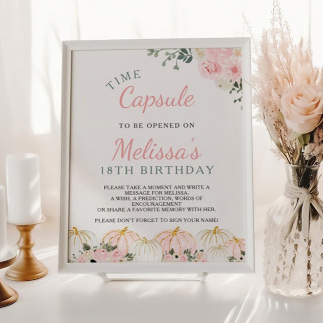 Little Pumpkin First Birthday Time Capsule Sign (Creator Uploaded)