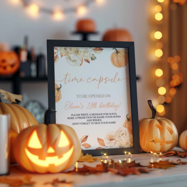 Little Pumpkin First Birthday Time Capsule Sign (Creator Uploaded)
