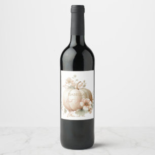 Little Pumpkin First Birthday Wine Label Halloween
