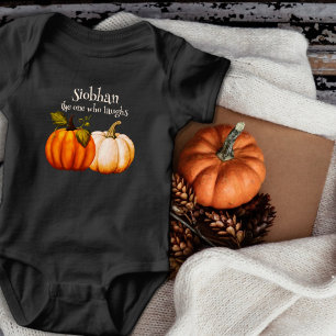Little Pumpkin First Halloween Personalised Baby Bodysuit