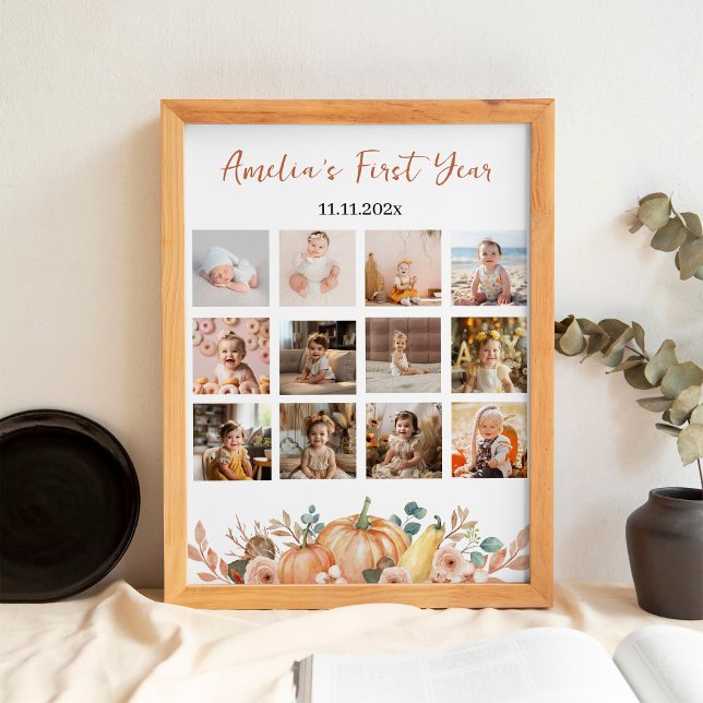 Little Pumpkin First Year Photo Milestone Poster (Creator Uploaded)