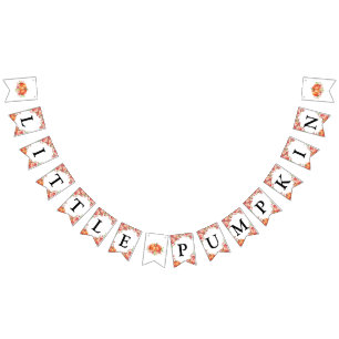Little Pumpkin Floral Baby Shower  Bunting