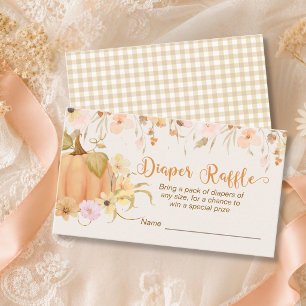 Little Pumpkin Floral Fall Diaper Ruffle Enclosure Card