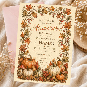 little pumpkin folk art invitation