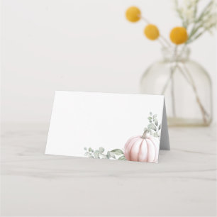 Little Pumpkin Food Label • Tent Place Card Blush