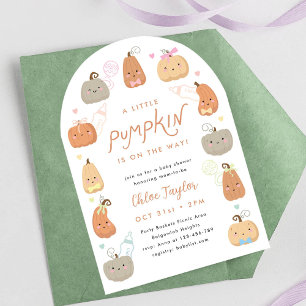 Little Pumpkin Gender Neutral Baby Shower Invitation