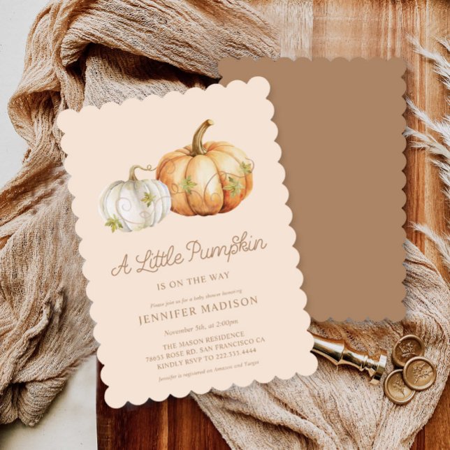 Little Pumpkin Gender Neutral Baby Shower Invitation (Creator Uploaded)