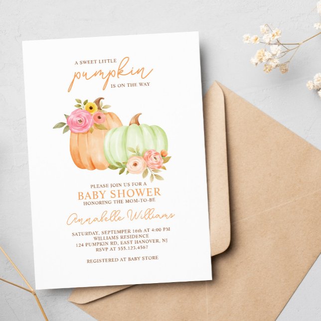 Little Pumpkin Gender Neutral Baby Shower  Invitation (Creator Uploaded)