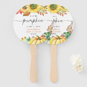 Little Pumpkin Gender Neutral Fall Baby Shower Hand Fan