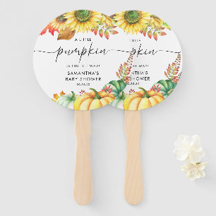 Little Pumpkin Gender Neutral Fall Baby Shower  Hand Fan