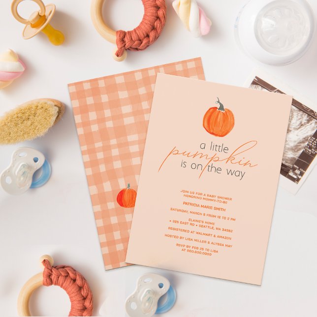 Little Pumpkin Gender Neutral Fall Baby Shower Invitation (Little Pumpkin Gender Neutral Fall Baby Shower Invitation)