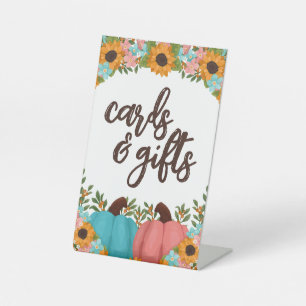 Little Pumpkin Gender Reveal Cards & Gifts Pedestal Sign