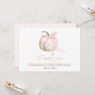 Little Pumpkin Girl 1st Birthday Thank You Card