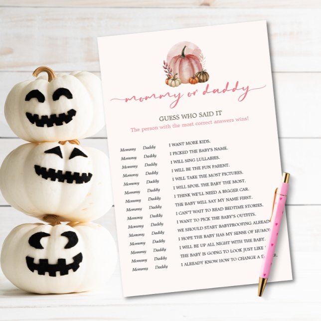 Little Pumpkin Girl Baby Shower Gues Who Game (Creator Uploaded)