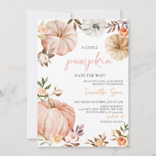 Little Pumpkin Girl Baby Shower Invitation