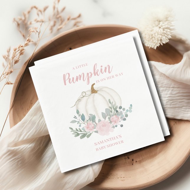  Little Pumpkin Girl Baby Shower  Napkin (Creator Uploaded)