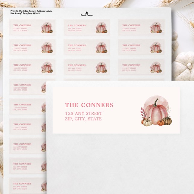 Little Pumpkin Girl Baby Shower Return Address Label (Creator Uploaded)