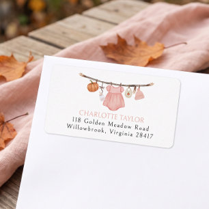 Little Pumpkin Girl Baby Shower Return Address Label