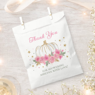 Little Pumpkin Girl Baby Shower Thank You Favour Bag