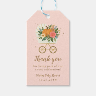 Little Pumpkin Girl Baby Shower Thank You Gift Tags