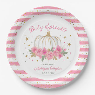 Little Pumpkin Girl Baby Sprinkle Paper Plate