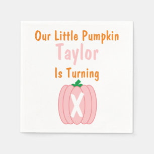 Little Pumpkin Girl Birthday Napkin
