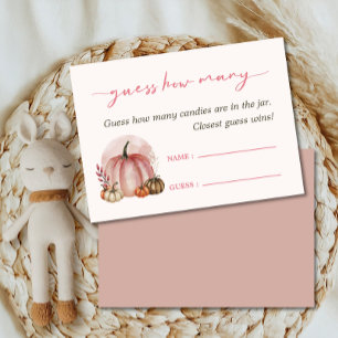 Little Pumpkin Girl Shower Guess How Many Card