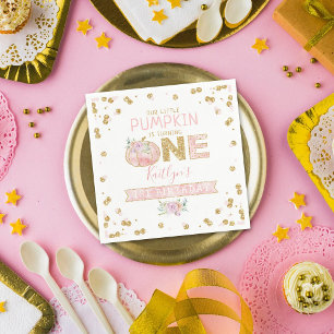 Little Pumpkin Girls 1st Birthday Napkin