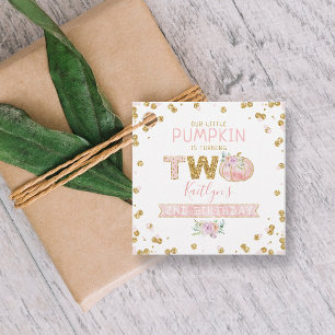 Little Pumpkin Girls 2nd Birthday Favour Tags