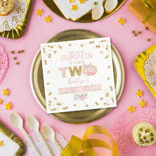 Little Pumpkin Girls 2nd Birthday Napkin