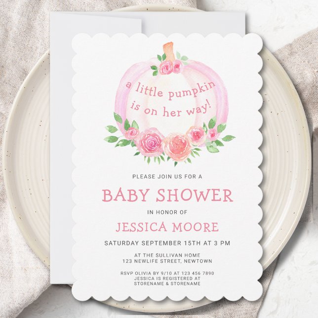 Little Pumpkin Girl's Baby Shower Invitation (Creator Uploaded)