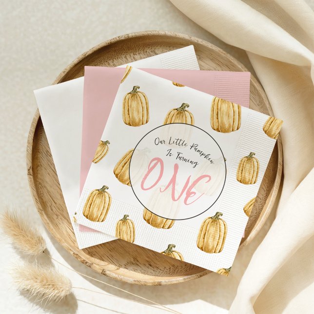Little Pumpkin Girls Fall Birthday Napkins (Creator Uploaded)