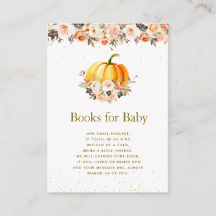 little pumpkin gold floral books for baby card