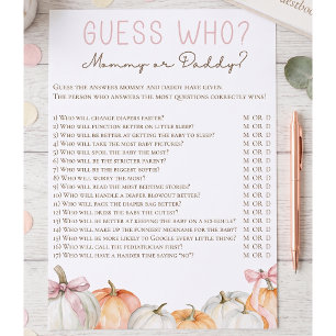 Little Pumpkin Guess Who Baby Shower Game