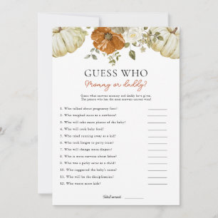 Little Pumpkin Guess Who Baby Shower Game Card