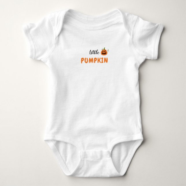Little Pumpkin Halloween Baby Bodysuit. Baby Bodysuit (Front)