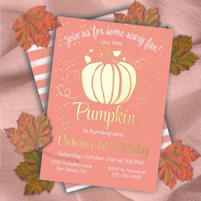 Little Pumpkin Halloween Birthday Gold Foil (Creator Uploaded)