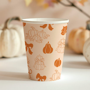 Little Pumpkin Handdrawn orange Baby shower Paper Cups